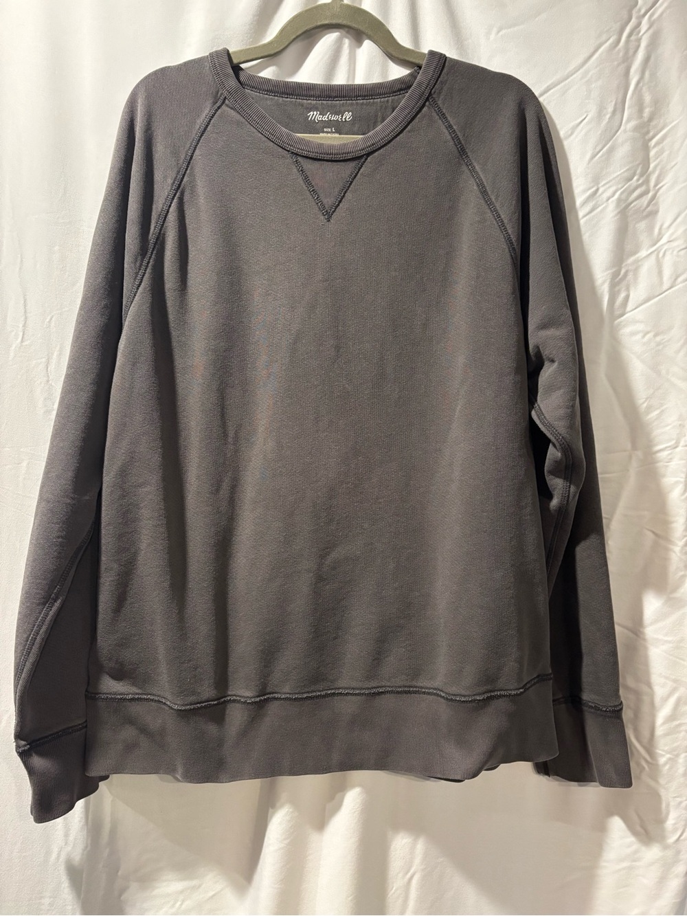 Madewell Men's Crewneck Sweatshirt in Charcoal Gray